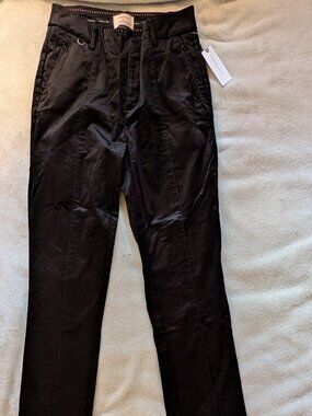 ANTHROPOLOGIE WOMEN'S PANTS NEW 2 The Essential Slim Black Cropped Short Fuzzy